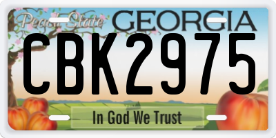 GA license plate CBK2975