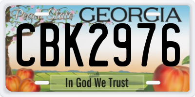 GA license plate CBK2976