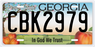 GA license plate CBK2979