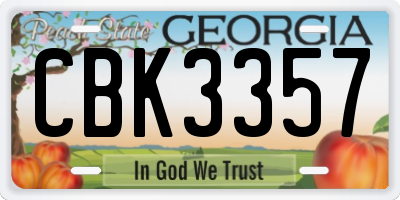 GA license plate CBK3357