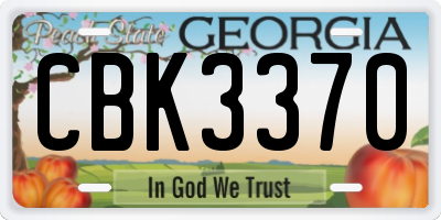 GA license plate CBK3370