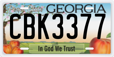 GA license plate CBK3377