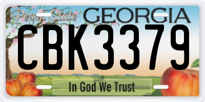 GA license plate CBK3379