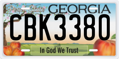 GA license plate CBK3380