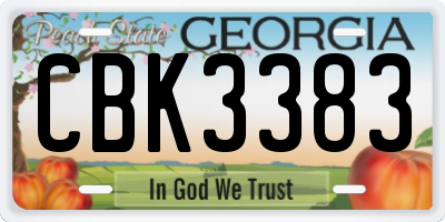 GA license plate CBK3383