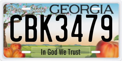 GA license plate CBK3479
