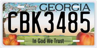 GA license plate CBK3485
