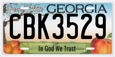 GA license plate CBK3529