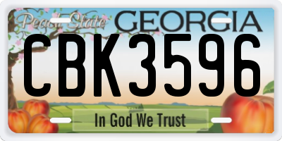 GA license plate CBK3596