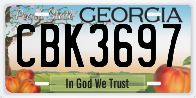 GA license plate CBK3697