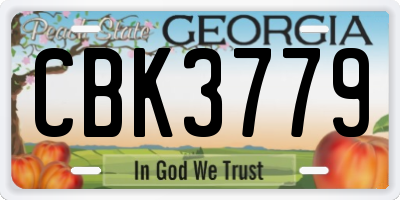 GA license plate CBK3779