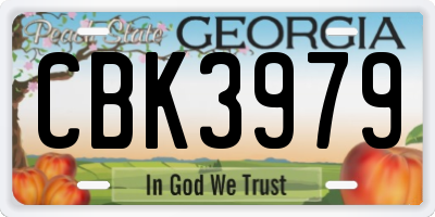 GA license plate CBK3979