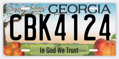 GA license plate CBK4124