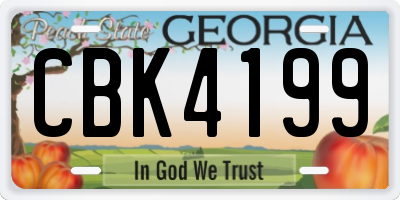 GA license plate CBK4199