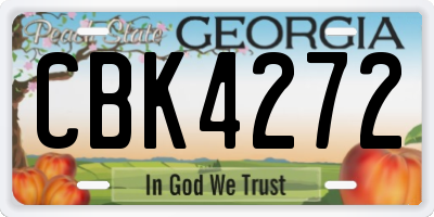 GA license plate CBK4272
