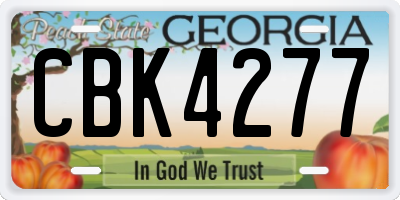 GA license plate CBK4277