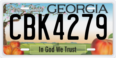 GA license plate CBK4279