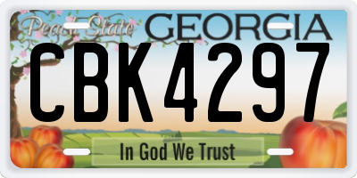 GA license plate CBK4297
