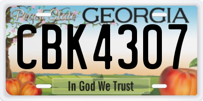 GA license plate CBK4307