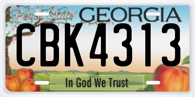 GA license plate CBK4313