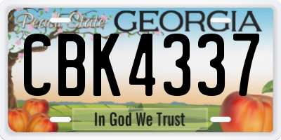 GA license plate CBK4337