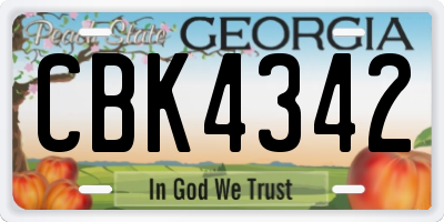 GA license plate CBK4342