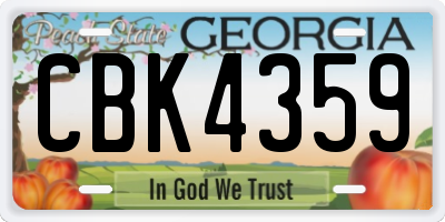 GA license plate CBK4359