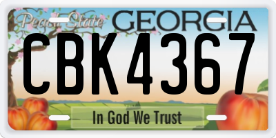 GA license plate CBK4367