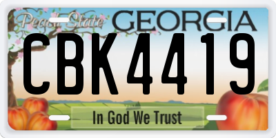 GA license plate CBK4419