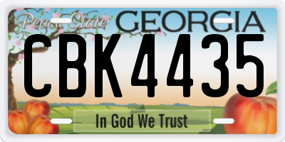GA license plate CBK4435
