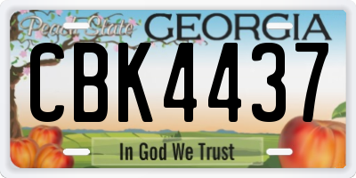 GA license plate CBK4437