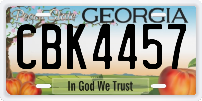 GA license plate CBK4457