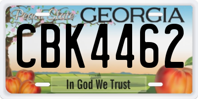 GA license plate CBK4462