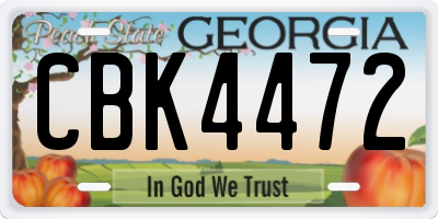 GA license plate CBK4472