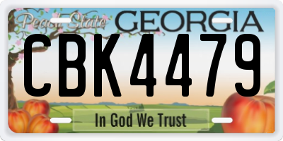 GA license plate CBK4479