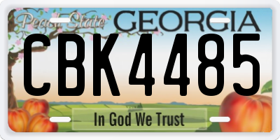 GA license plate CBK4485
