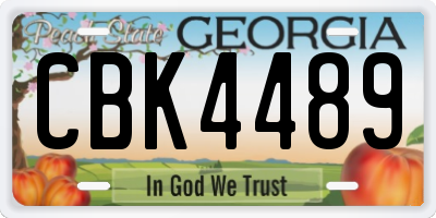 GA license plate CBK4489