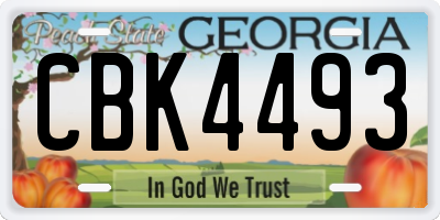 GA license plate CBK4493