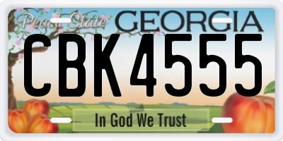 GA license plate CBK4555