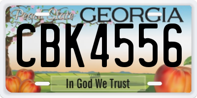 GA license plate CBK4556