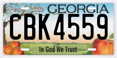 GA license plate CBK4559