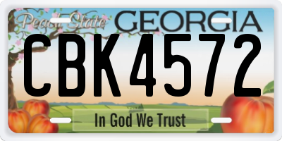 GA license plate CBK4572