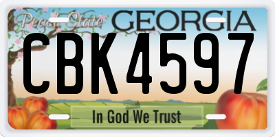 GA license plate CBK4597