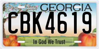 GA license plate CBK4619