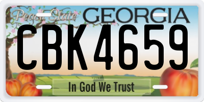 GA license plate CBK4659