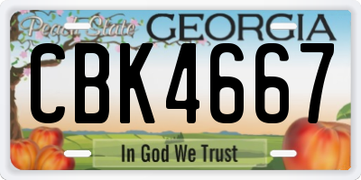GA license plate CBK4667