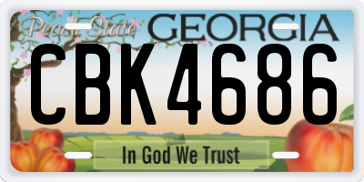GA license plate CBK4686