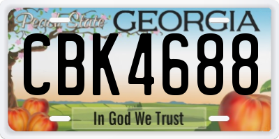 GA license plate CBK4688