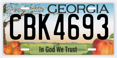 GA license plate CBK4693