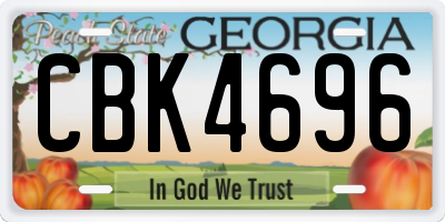 GA license plate CBK4696